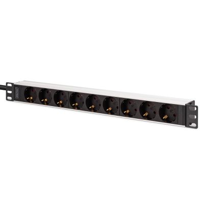 9. Digitus DN-95440 rozdzielacz zasilania PDU 9 x gniazdo sieciowe 1U Czarny, Srebrny