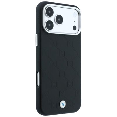 4. Etui BMW Sign Deboss Quilted Metal Logo MagSafe na iPhone 18 Pro / 17 Pro - czarne