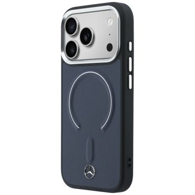 2. Etui Mercedes Leather 3D MagSafe na iPhone 17 Pro - granatowe