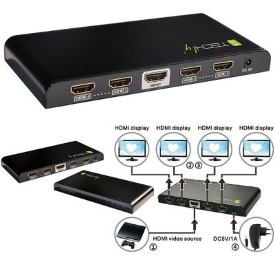 4. Rozgałęziacz telewizyjny Techly IDATA HDMI-4K4 4x HDMI