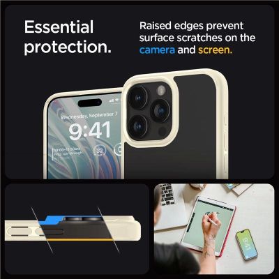 4. Etui Spigen Crystal Hybrid na iPhone 15 Pro Max - przezroczysto-beżowe