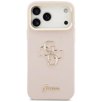 3. Etui Guess Grained Big 4G & Stand Camera na iPhone 17 Pro Max - różowe