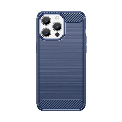 Elastyczne etui wzór karbon do iPhone 15 Pro Carbon Case - niebieskie