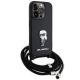 3. Etui Karl Lagerfeld Crossbody Saffiano Monogram Metal Pin Karl & Choupette na iPhone 15 Pro - czarne