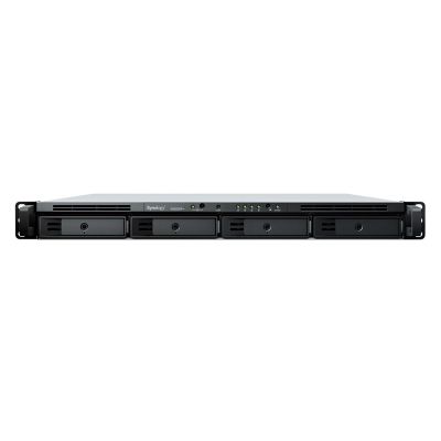 7. NAS Synology RS822RP+; 1U RACK; 4x (3.5" SATA HDD/2.5" SATA SSD); AMD Ryzen V1500B; 2 GB DDR4 ECC SODIMM (max. 32GB), 4x 1GbE RJ-45