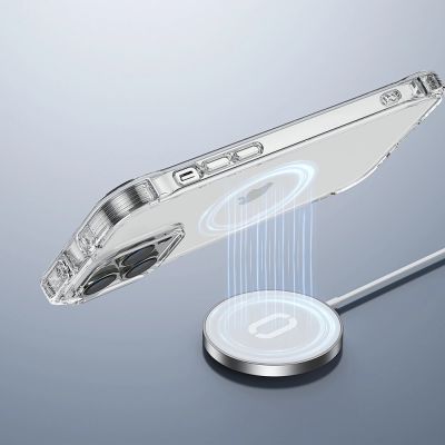 8. Joyroom Defender Series etui pokrowiec do iPhone 14 Plus pancerna obudowa z haczykami podstawką przezroczysty (JR-14H3)