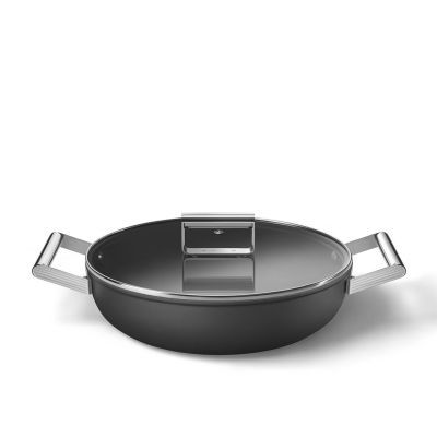 9. Smeg DPF2812BLM Pfanne, 28 cm, Keramik, Edelstahlgriffe, Mattschwarz