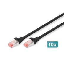 Kabel krosowy (patch cord) RJ45-RJ45, kat.6, S/FTP, AWG 27/7, LSOH, 2m, czarny, 10szt