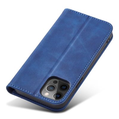 5. Magnet Fancy Case etui do iPhone 12 Pro Max pokrowiec portfel na karty kartę podstawka niebieski