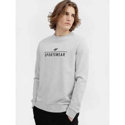 4. Bluza 4F M 4FSS23TSWSM349 chłodny jasny szary melanż