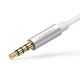 6. Ugreen kabel przewód rozdzielacz słuchawkowy 3,5 mm mini jack AUX mikrofon 20cm (mikrofon + wyjście stereo) srebrny (30619)