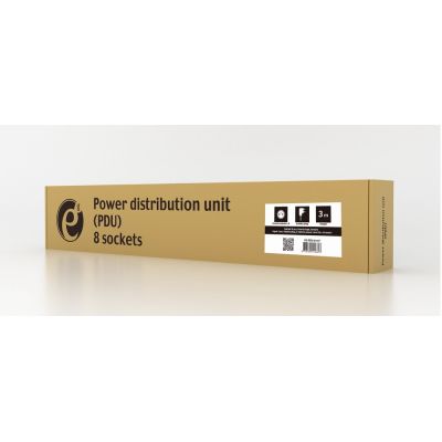 5. GEMBIRD LISTWA ZASILAJĄCA RACK 19" PDU EG-PDU-014-F 1U, 16A, 8X FRANCUSKIE GNIAZDO, WTYK SCHUKO, KABEL 3M