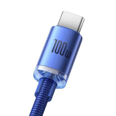3. Baseus Crystal Shine Series kabel przewód USB do szybkiego ładowania i transferu danych USB Typ A - USB Typ C 100W 1,2m niebieski (CAJY000403)