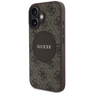 2. Etui Guess 4G Circle Classic Logo MagSafe na iPhone 16 - brązowe