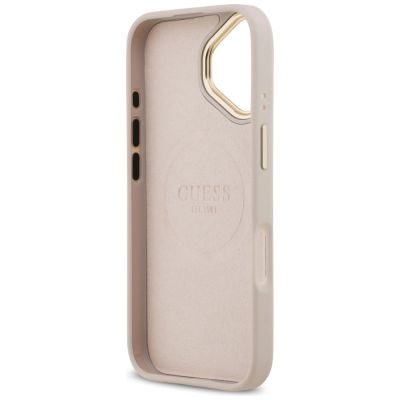7. Etui Guess 4G Logo Plate MagSafe na iPhone 17 - różowe