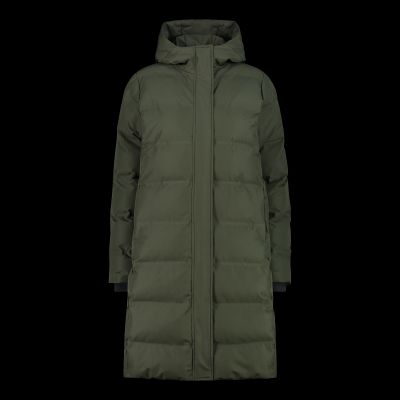 8. Płaszcz z kapturem damski CMP kurtka zimowa ocieplana wodoodporna zielona (34K0096/F905)