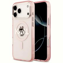 Etui Karl Lagerfeld IML Choupette Sketch Logo MagSafe na iPhone 17 Pro Max - różowe