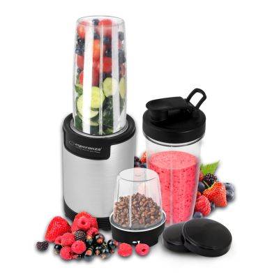 13. Blender sportowy do mielenia Esperanza NUTRI BOMB EKM030 (900W; kolor czarno-srebrny)