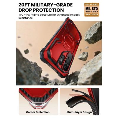 6. Etui Supcase ArmorBox Mag MagSafe na Samsung Galaxy S26 Ultra - czerwono-czarne