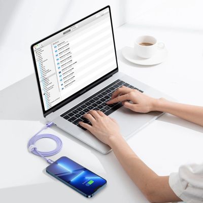 9. Kabel Baseus CAJY000205 Lightning - USB-C PD 20W 480Mb/s 1,2m - fioletowy