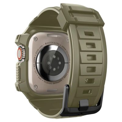5. Etui z paskiem Spigen Rugged Armor Pro na Apple Watch Ultra (49 mm) - zielone