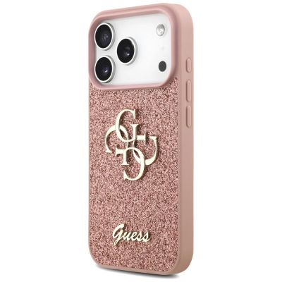 2. Etui Guess Fixed Glitter Big 4G na iPhone 17 Pro - różowe