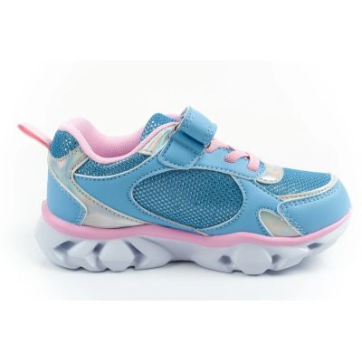 4. Leomil buty sportowe dziecięce sneakersy Stitch lekkie na rzep LED niebieskie