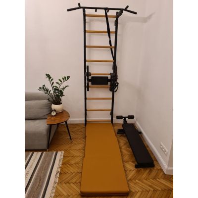 60. MATERAC GIMNASTYCZNY SKŁADANY BRĄZOWY 180CM BENCHK