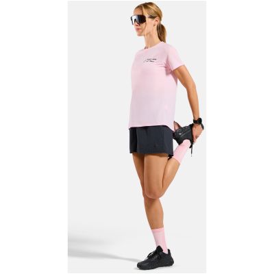 7. Koszulka z krótkim rękawem damska ODLO T-shirt crew neck s/s ESSENTIAL PRINT różowa