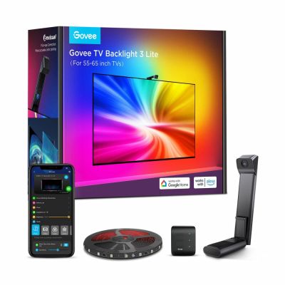7. Govee H6099 TV Backlight 3 Lite | Podświetlenie LED | dla TV 55-65 cali, RGBICW, Wi-Fi+Bluetooth