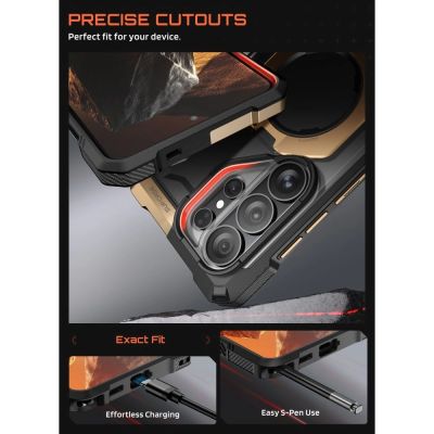 7. Etui Supcase UB Grip Mag MagSafe na Samsung Galaxy S26 Ultra - czarno-brązowe