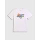5. T-shirt regular z nadrukiem chłopięcy 4F 4FJRAW26TTSHM4346-10S