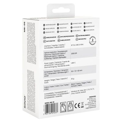 7. SAVIO MYSZ BEZPRZEWODOWA BT 2.4 GHZ ERGONOMICZNA MB-06