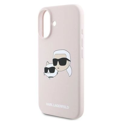 6. Etui Karl Lagerfeld Silicone nauble Heads Print MagSafe na iPhone 16 Plus - różowe