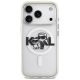 3. Etui Karl Lagerfeld IML Glitter Karl & Choupette Sketch Logo MagSafe na iPhone 17 Pro - przezroczyste