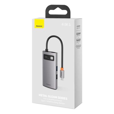 5. Baseus Metal Gleam 4w1 wielofunkcyjny HUB USB Typ C - USB Typ C Power Delivery 100 W / HDMI 4K 30 Hz / USB 3.2 Gen 1 / USB 2.0 (CAHUB-CY0G)