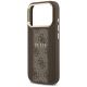 6. Etui Guess 4G Stripe MagSafe na iPhone 17 Pro - brązowe