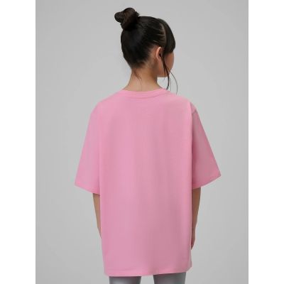 2. T-shirt loose z nadrukiem dziewczęcy 4F 4FJRSS26TTSHF3453-56S