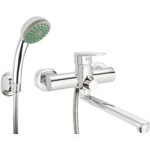 Bateria umywalkowo-wannowa ścienna z zestawem prysznicowym BUT_057M 5907650826361