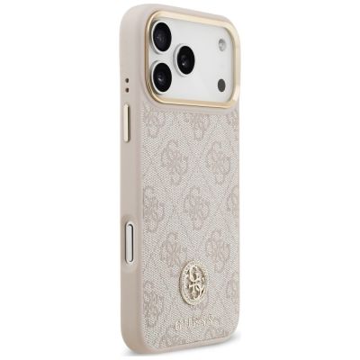 4. Etui Guess 4G Strass Logo MagSafe na iPhone 18 Pro Max / 17 Pro Max - różowe