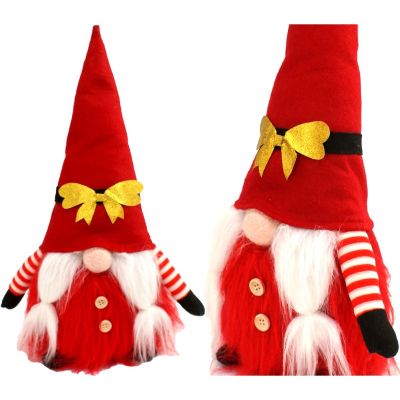 5. MIKOŁAJ GNOM DEKORACYJNY 40CM ZE ZŁOTĄ KOKARDĄ