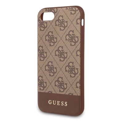 3. Etui Guess 4G Stripe Collection na iPhone 7 / 8 / SE 2020 / SE 2022 - brązowe
