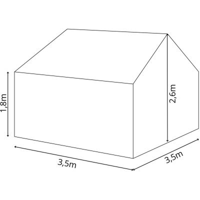 21. PAWILON GARAŻ OGRODOWY 3.50x3.50x2,60M SZARY SASKA GARDEN