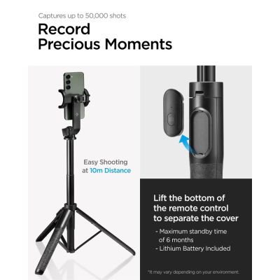 11. Selfie stick Bluetooth Spigen S560W z tripodem - czarny