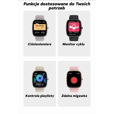 16. Smartwatch Damski GRAVITY GT18-3 Różowy Pasek Silikonowy + Granatowy Pasek