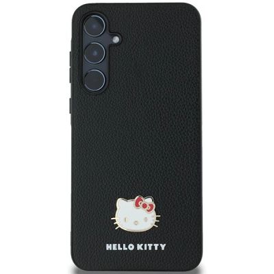 3. Etui Hello Kitty Metal Logo Kitty Head na Samsung Galaxy A55 - czarne