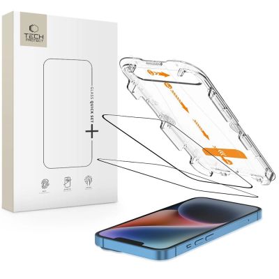 Szkło hartowane Tech-Protect Quick Set+ 2-pack na iPhone 13 / 13 PRO / 14 / 16e / 17e
