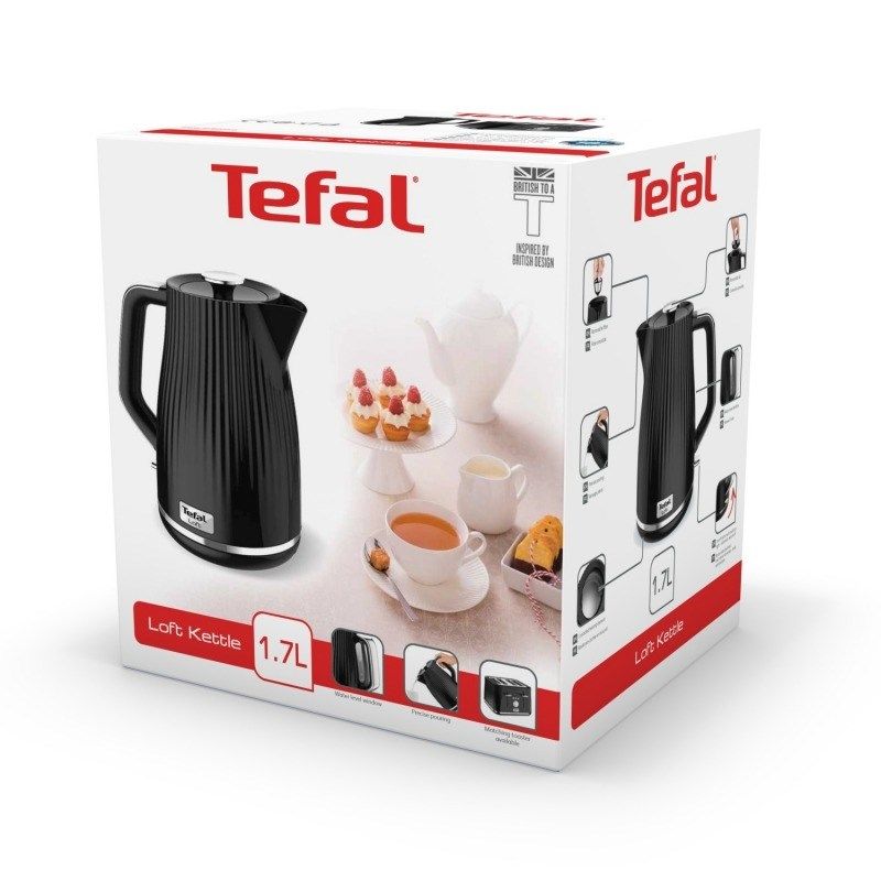 3. Czajnik elektryczny Tefal KO2508 (2400W 1.7l; kolor czarny)