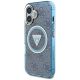 2. Etui Guess IML Metal Glitter 4G Circle Triangle MagSafe na iPhone 16 - niebieskie