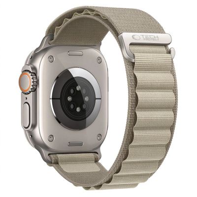 Pasek Tech-Protect Nylon Pro na Apple Watch 44 / 45 / 46 / 49 mm - beżowo-oliwkowy